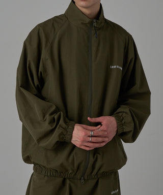 One Point Embroidery Nylon Track Jacket Set-up Compatible LESS IS MORE