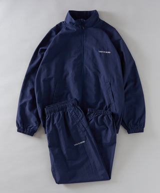 One Point Embroidery Nylon Track Jacket Set-up Compatible LESS IS MORE