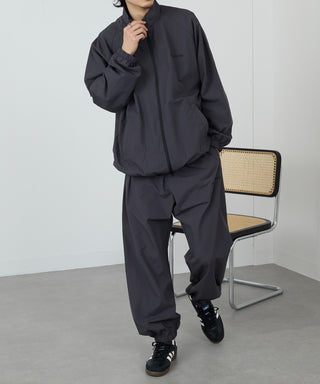 One Point Embroidery Nylon Track Pants Set-up Compatible LESS IS MORE