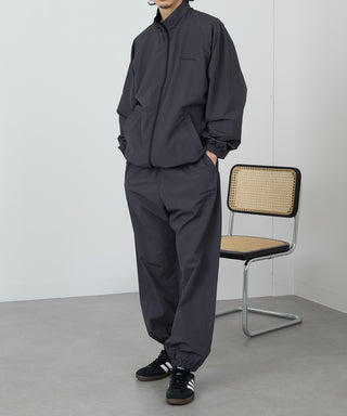 One Point Embroidery Nylon Track Pants Set-up Compatible LESS IS MORE