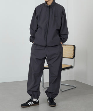 One Point Embroidery Nylon Track Pants Set-up Compatible LESS IS MORE