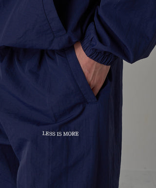 One Point Embroidery Nylon Track Pants Set-up Compatible LESS IS MORE