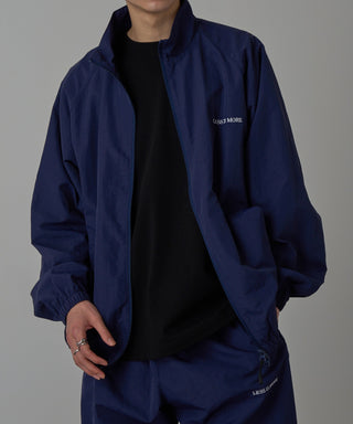 One Point Embroidery Nylon Track Jacket Set-up Compatible LESS IS MORE