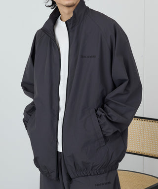 One Point Embroidery Nylon Track Jacket Set-up Compatible LESS IS MORE