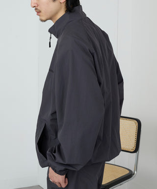 One Point Embroidery Nylon Track Jacket Set-up Compatible LESS IS MORE