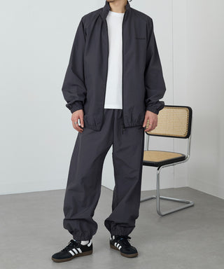 One Point Embroidery Nylon Track Jacket Set-up Compatible LESS IS MORE