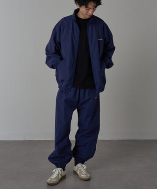 One Point Embroidery Nylon Track Jacket Set-up Compatible LESS IS MORE