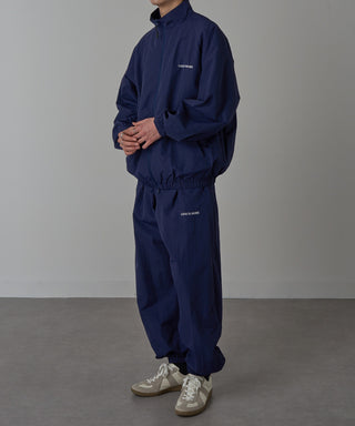 One Point Embroidery Nylon Track Jacket Set-up Compatible LESS IS MORE