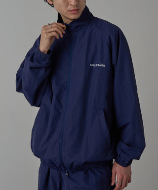 One Point Embroidery Nylon Track Jacket Set-up Compatible LESS IS MORE