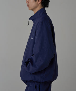 One Point Embroidery Nylon Track Jacket Set-up Compatible LESS IS MORE