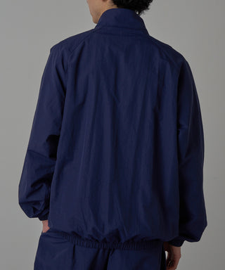 One Point Embroidery Nylon Track Jacket Set-up Compatible LESS IS MORE