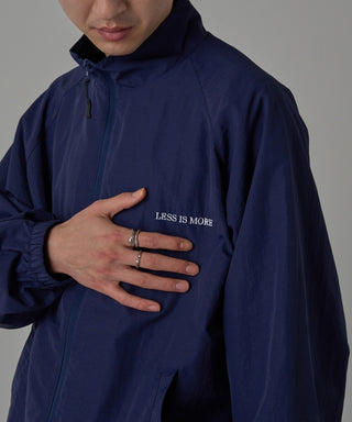 One Point Embroidery Nylon Track Jacket Set-up Compatible LESS IS MORE