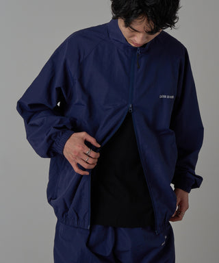 One Point Embroidery Nylon Track Jacket Set-up Compatible LESS IS MORE