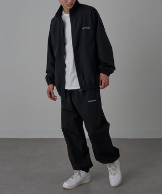 One Point Embroidery Nylon Track Jacket Set-up Compatible LESS IS MORE