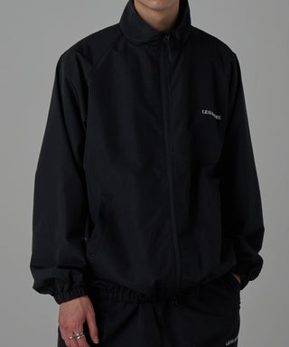 One Point Embroidery Nylon Track Jacket Set-up Compatible LESS IS MORE