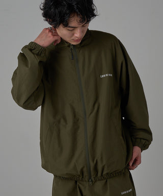 One Point Embroidery Nylon Track Jacket Set-up Compatible LESS IS MORE