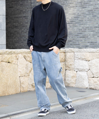 VINTAGE WASHED Recycled Denim DOUBLE KNEE WORK PANTS