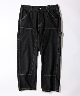 VINTAGE WASHED Recycled Denim DOUBLE KNEE WORK PANTS