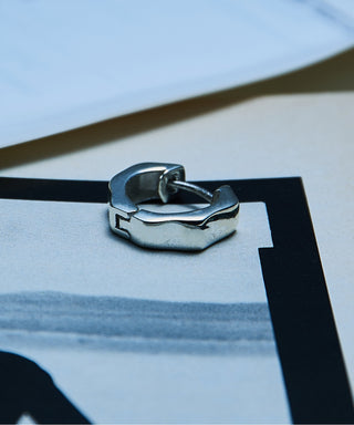 Hexagon Cutting Hoop Pierce Silver925 KUN