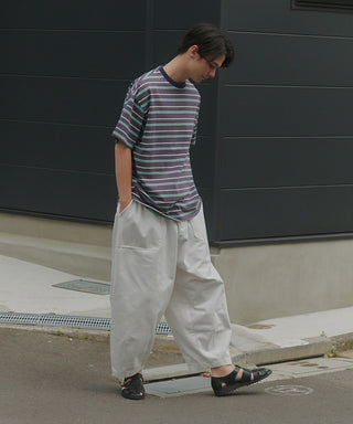 【予約商品】Over Multi Border Half Sleeve Tee