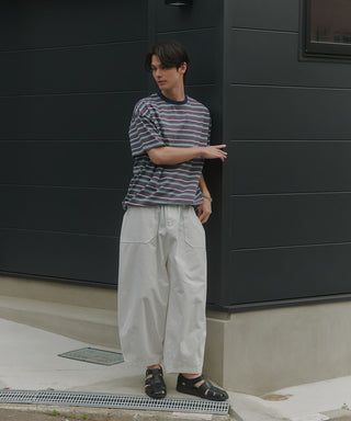 【予約商品】Over Multi Border Half Sleeve Tee