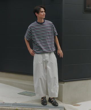 【予約商品】Over Multi Border Half Sleeve Tee