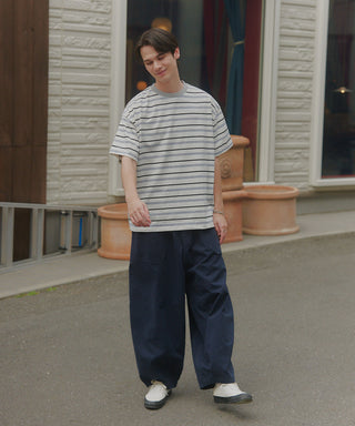 【予約商品】Over Multi Border Half Sleeve Tee