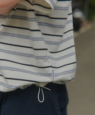 【予約商品】Over Multi Border Half Sleeve Tee