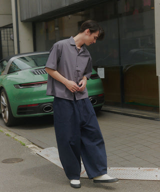 【予約商品】Compact Cropped Open Collar Shirt